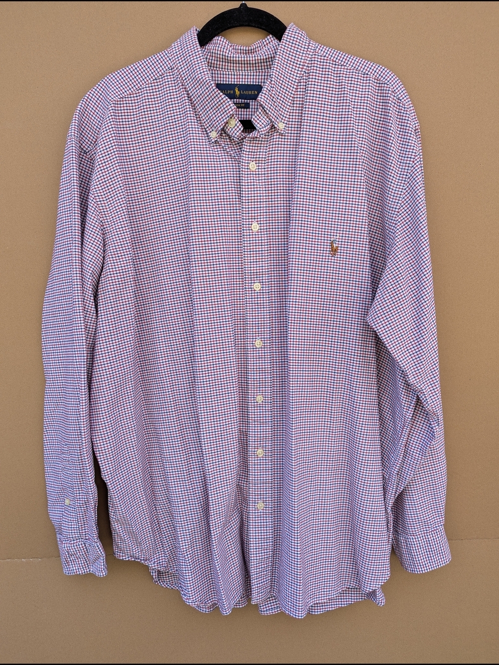 Ralph Lauren BIG Classic Fit Button Down Shirt Plaid Long Sleeve Men's 2XB